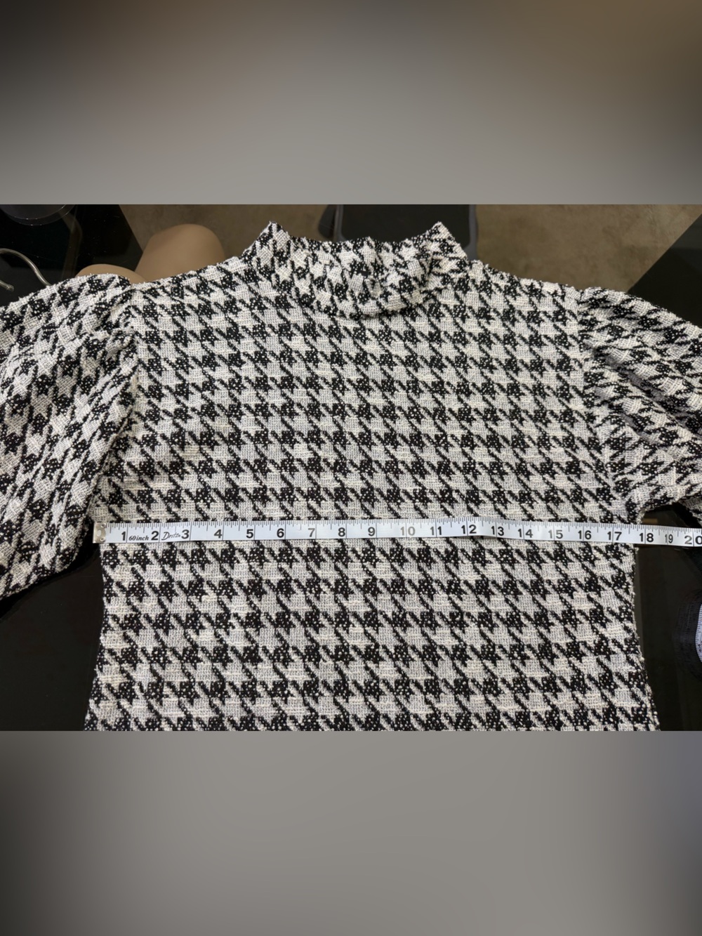 Ann Taylor Black & White Houndstooth Mock Neck Sweater - Picture 6 of 7